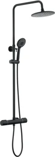 Auralum MAX Regendouche met Thermostaatkraan - Doucheset Zwart - Regendoucheset - Verstelbare Hoogte 84-121 cm - 9 inch Douchekop