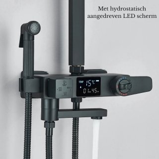Wat vinden we goed aan de Seastone - Complete Doucheset – Regendouche - Handdouche - Bidet & Kraan - LED Temperatuur Display - Mat Zwart