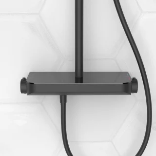 Saqu Total Control regendoucheset met 3 straalsoorten en planchet Ø30cm mat zwart