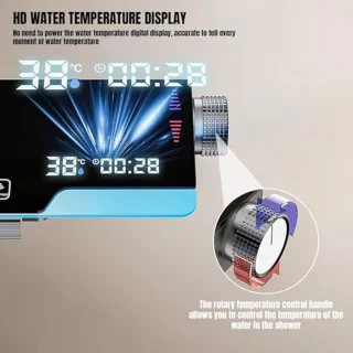 Thermostatische Douchezuil Set met Plafonddouche en Handdouche