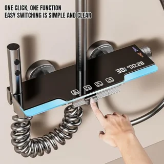 Thermostatische Douchezuil Set met Plafonddouche en Handdouche