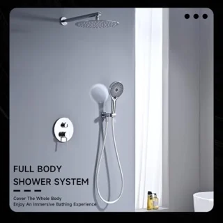 Complete doucheset met regendouche en handdouche, 30 x 30 cm, 360° verstelbare douchekop