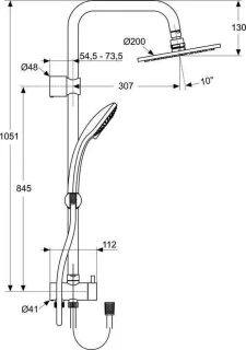 Ideal Standard Idealrain douchesysteem v opbouwkraan met handdouche hoofddouche en glijstang chroom