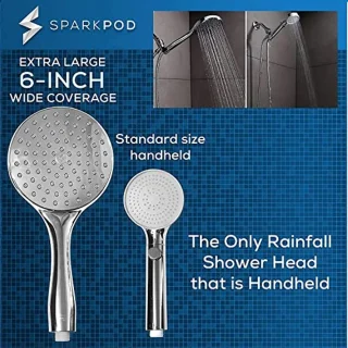 Ronde Handdouchekop 15,5 cm - Regenvalervaring - Gereedschapsvrije Installatie - Luxe Gepolijst Chroom