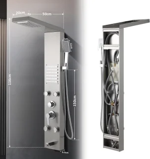 5-in-1 Douchesysteem met LED-verlichting en Multifunctionele Douchefuncties