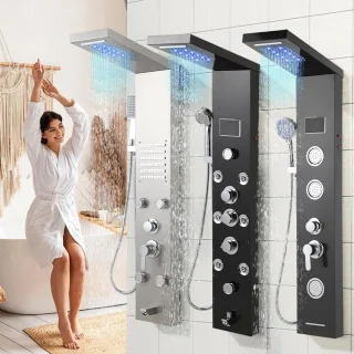 5-in-1 Douchesysteem met LED-verlichting en Multifunctionele Douchefuncties
