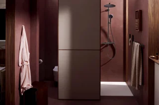 hansgrohe Raindance Alive S Puro - Showerpipe - Ecostat thermostaat - 300mm maat - 1 straalfunctie - Brushed Black Chrome