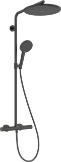 hansgrohe Raindance Alive S Puro - Showerpipe - Ecostat thermostaat - 300mm maat - 1 straalfunctie - Brushed Black Chrome