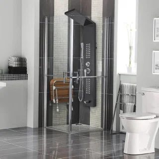Led Licht Douche Panel Systeem - Doucheset - Compleet Douchesysteem - Mat Zwarte Hoofd en Handdouche - Massage Douche - Kraan - Regendouche voor Badkamer - Waterval Rain Douchekraan