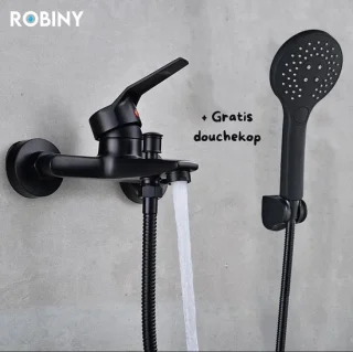 Robiny - Douchekraan - Badkraan - Met Gratis Douchekop Doucheslang en Douchekop Houder - Mengkraan - Doucheset - Mat Kraan
