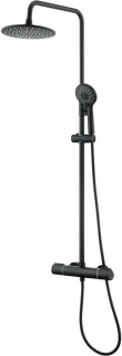 Auralum MAX - Regendouche met 38°C Thermostaatkraan - Regendouche en Handdouche - Verstelbare Hoogte 84-121 cm - Met 3 standen handdouche - Zwart