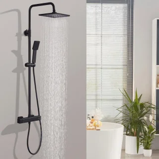 Waterbesparend Douchesysteem met Regendouche en Handdouche - Thermostaat Inclusief