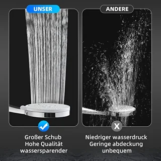 Waterbesparende 5-traps Hogedruk Douchekop voor Badkamer en Buiten - Chroom, Verstoppingsvrij