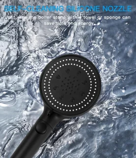 RFWR® Waterbesparende Douchekop met 6 Straalsoorten en 1,5 m Slang