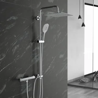 Thermostatisch Douchesysteem met Handdouche en Hoofddouche 30x30cm