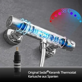 Thermostatisch Douchesysteem met Handdouche en Hoofddouche 30x30cm