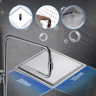 Hoogte verstelbare thermostatische douchekolom met chroom douchekop 30x30cm