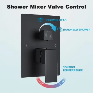 Compleet Douche Systeem met LED Regendouche en Matzwart Design