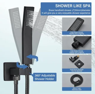 Compleet Douche Systeem met LED Regendouche en Matzwart Design
