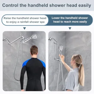 Verstelbare Douchearm voor Regen- en Handdouchekop - 25,5 cm Universele Doucheverlengarm