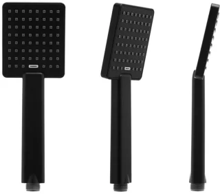 Doucheset Zwart met Regendouche 20cm en Thermostaatkraan - Moderne Badkamer Set
