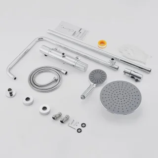 Auralum MAX - Regendouche met Thermostaatkraan - Regendouche en Handdouche - 9 inch Douchekop - Rond Design - Chroom