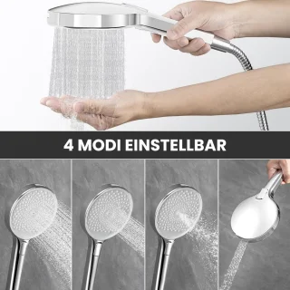 Grote antikalk douchekop 140mm met 4 waterstanden – Eenvoudig te installeren en te reinigen