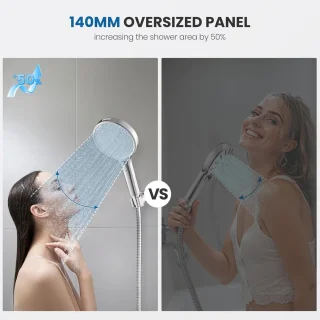 Grote antikalk douchekop 140mm met 4 waterstanden – Eenvoudig te installeren en te reinigen