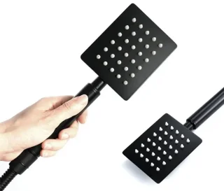 CasaLuxe Luxe Regendoucheset - mat zwart - complete douch met Regendouch Handdouch & Shampoo Bakje - Zinklegering
