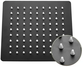 CasaLuxe Luxe Regendoucheset - mat zwart - complete douch met Regendouch Handdouch & Shampoo Bakje - Zinklegering