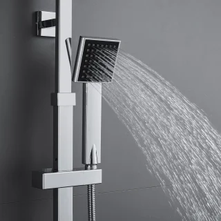 Auralum max Regendouche met Thermostaatkraan - RVS Douche Badkamer - Hoofddouche & Handdouche - ø 20cm Regendouche - Chroom