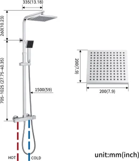 Auralum max Regendouche met Thermostaatkraan - RVS Douche Badkamer - Hoofddouche & Handdouche - ø 20cm Regendouche - Chroom