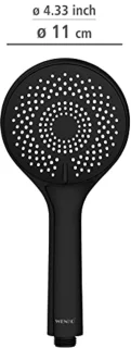 Waterbesparende Douchekop - Universele Handdouche met Duurzaam Systeem, 40% Waterbesparing, 11 cm Diameter, ABS Zwart Mat