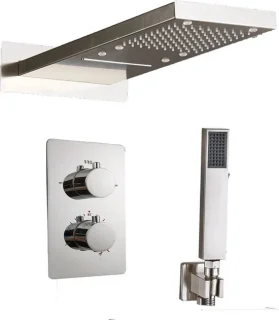 Betaalbare Goederen® Plafond Douchekop - Goud - Led - Douchekraan - Slimme Digitale Display - Mengkraan Douche - Regendouchekop - Led Regendouche - Waterval