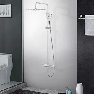 Thermostatisch Douchesysteem met Regendouche en Handdouche – Complete Set 25 x 25 cm