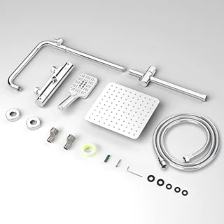 Thermostatisch Douchesysteem met Regendouche en Handdouche – Complete Set 25 x 25 cm