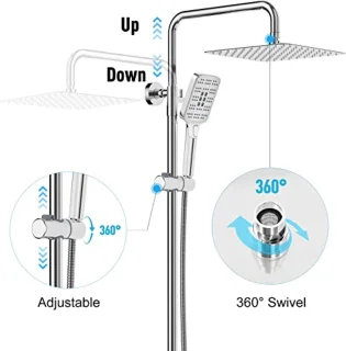 Thermostatisch Douchesysteem met Regendouche en Handdouche – Complete Set 25 x 25 cm