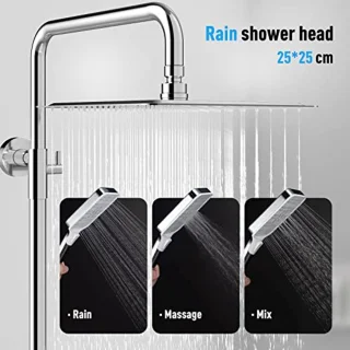 Thermostatisch Douchesysteem met Regendouche en Handdouche – Complete Set 25 x 25 cm