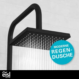 Zwarte Doucheset 2 in 1 met Grote Regendouche en Handdouche - Douchesysteem voor Inbouw