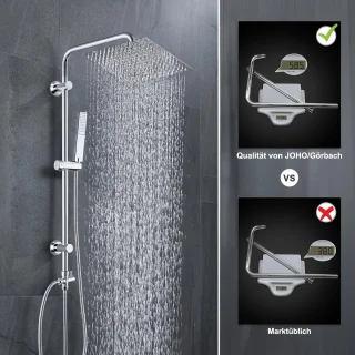 RFWR® Regendouche Douchesysteem met Handdouche en Douchekop 30x30cm - Roestvrij Stalen Douchekolom voor Badkamer