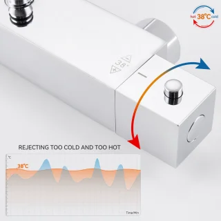 Auralum max Regendouche met Thermostaatkraan - Regendouche Ø 30 cm - Handdouche Ø 8.5 cm - Waterbesparend - Chroom