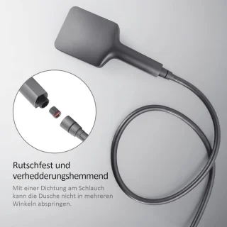Doucheset met Thermostaat en Regendouche - Compleet Douchesysteem Met Handdouche en Glazen Plank - Antraciet Mat