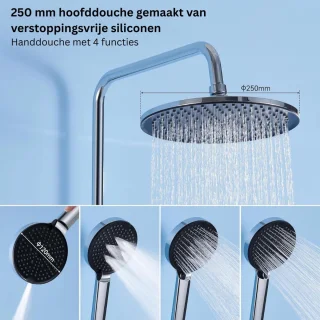 MKSS® Regendouche Zonder Kraan - Regendouchekop - Regendouches - Regendoucheset - Zilver