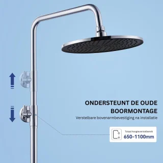MKSS® Regendouche Zonder Kraan - Regendouchekop - Regendouches - Regendoucheset - Zilver