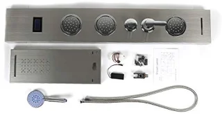 LED Douchekolom met Massagefunctie en Watervalkraan - Ingebouwd Temperatuurdisplay en 5 Watermodi