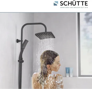 Doucheset met grote regendouche en handdouche met 3 straalsoorten - Mat Zwart Douchesysteem