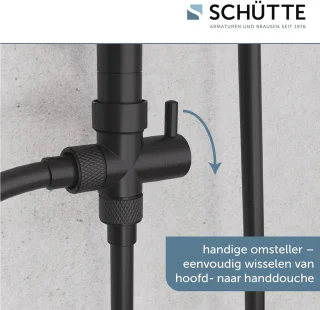 Doucheset met grote regendouche en handdouche met 3 straalsoorten - Mat Zwart Douchesysteem