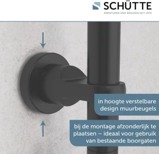 Doucheset met grote regendouche en handdouche met 3 straalsoorten - Mat Zwart Douchesysteem