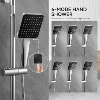 Thermostaat Douchesysteem met 30 cm Regendouche en Verstelbare Douchestang