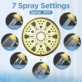 Hogedruk douchekop met filter - Luxe 7 standen regendouche voor hard water